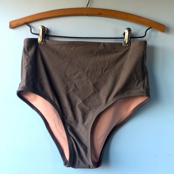 Madewell Tan High-Waisted Bikini Bottom - Picture 5 of 9
